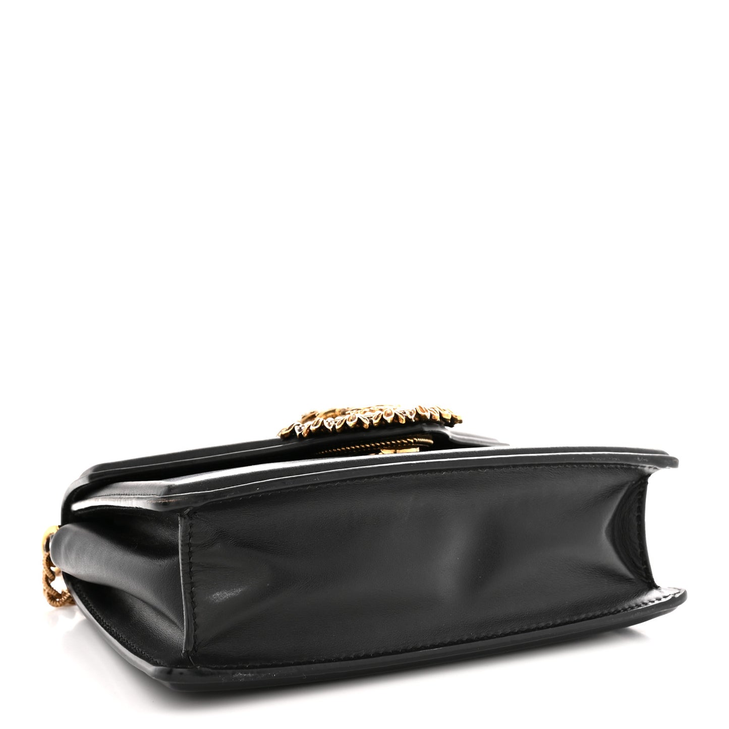 Smooth Calfskin Small Devotion Envelope Top Handle Bag Black