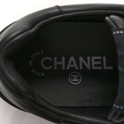 Chanel Calfskin Womens CC Logo Sneakers 38.5 Black 7 of 10