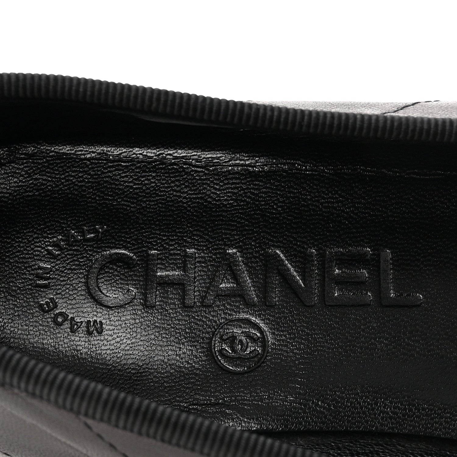 Chanel Lambskin Quilted Cambon Ballerina Flats 36 Black 8 of 9