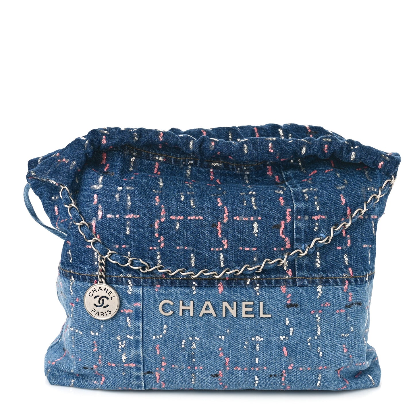 Denim Sequin Chanel 22 Blue