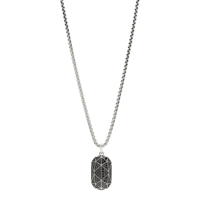 David Yurman Sterling Silver Black Diamond 36.3mm Faceted Amulet Pendant 1 of 5