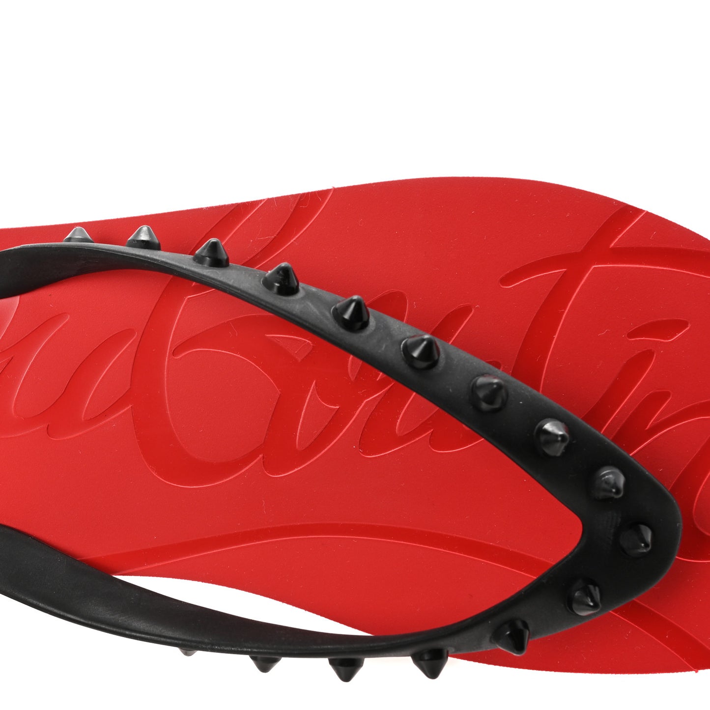 Rubber Spike Loubi Donna Flip Flop 41 Black Red