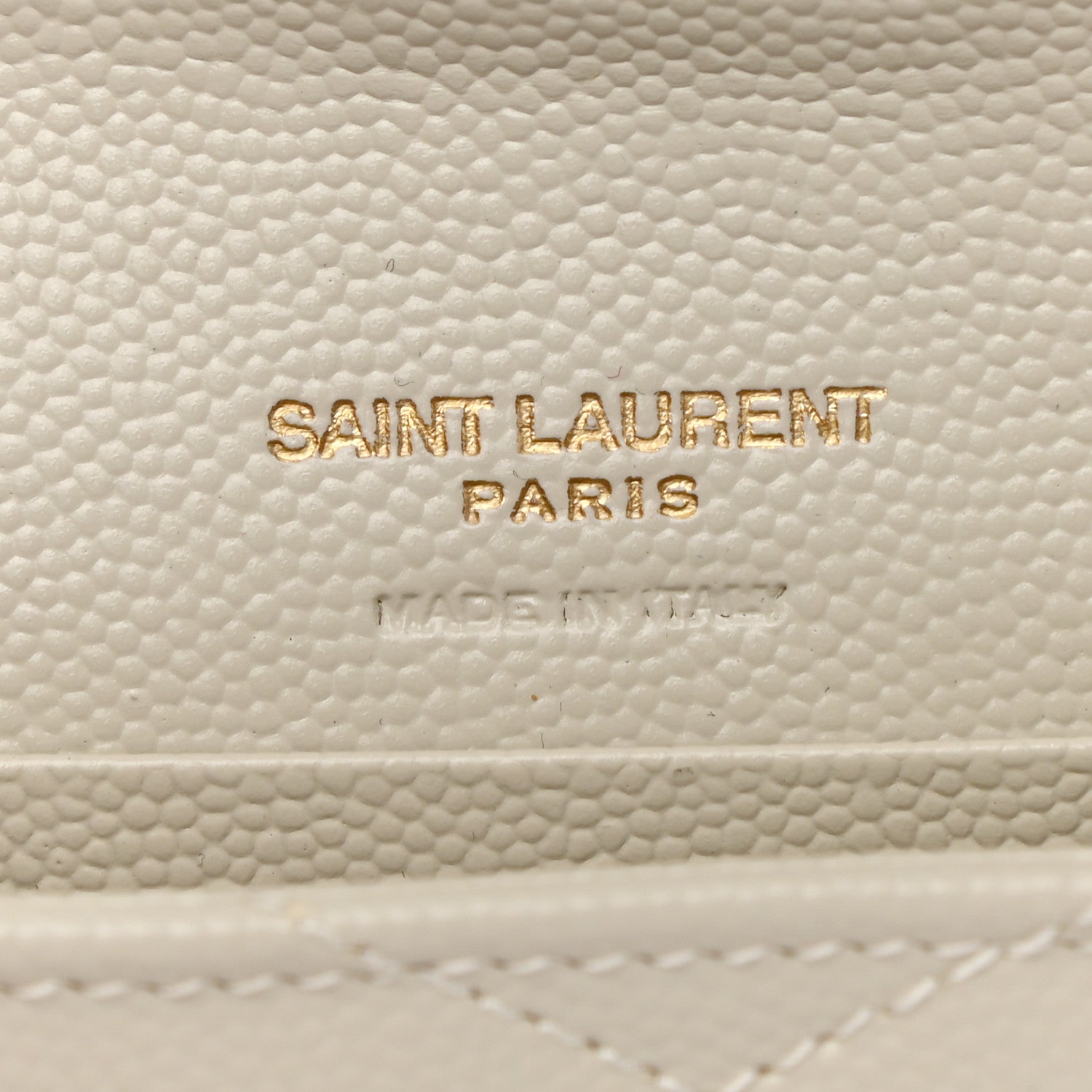 Saint Laurent Grain De Poudre Matelasse Chevron Small Monogram Envelope Wallet Crema Soft 6 of 9