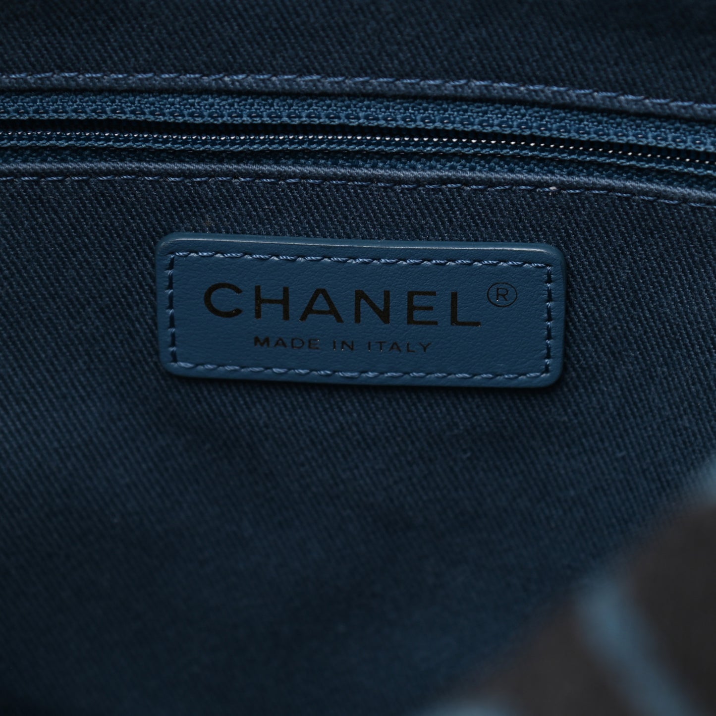 Denim Printed Destination Chenonceau Shoulder Bag Blue Black