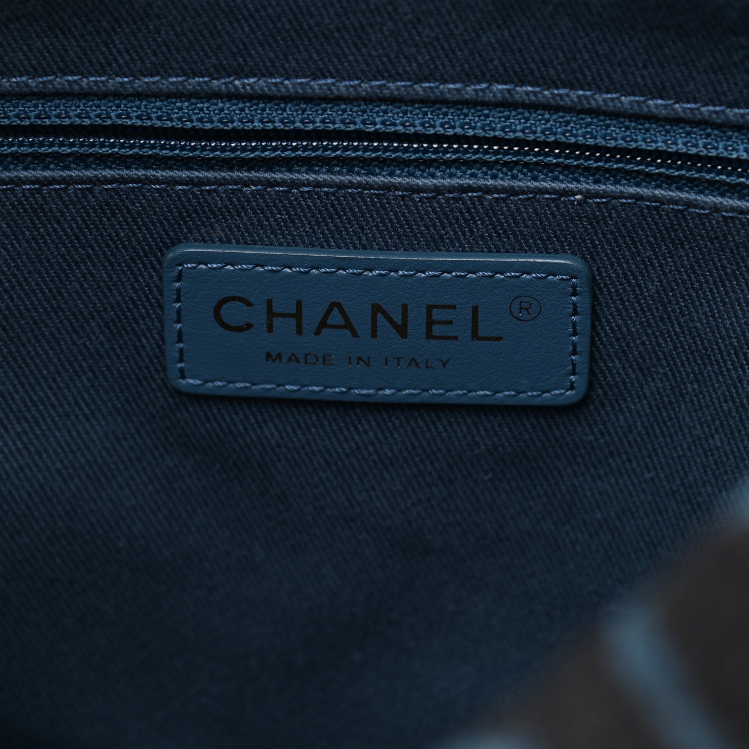 Chanel Denim Printed Destination Chenonceau Shoulder Bag Blue Black 5 of 8