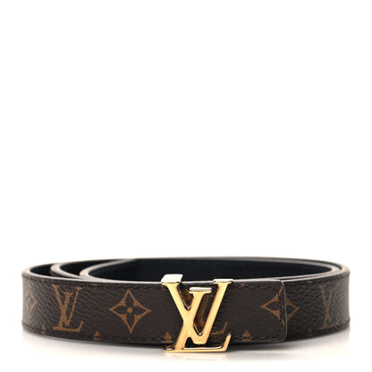 Louis Vuitton Calfskin Monogram 30mm LV Initiales Reversible Belt 65 26 Black 1 of 6