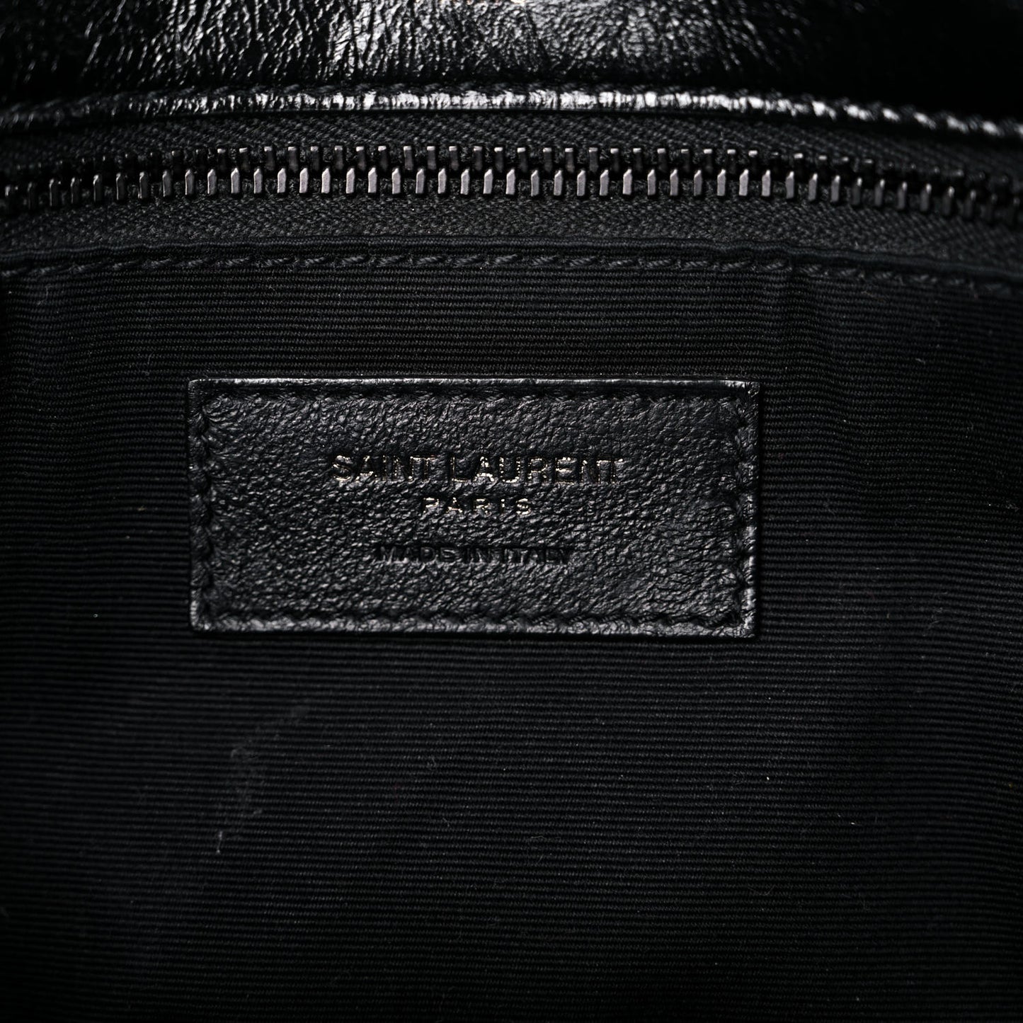 Crinkled Calfskin Matelasse Monogram Medium Niki Chain Satchel Black