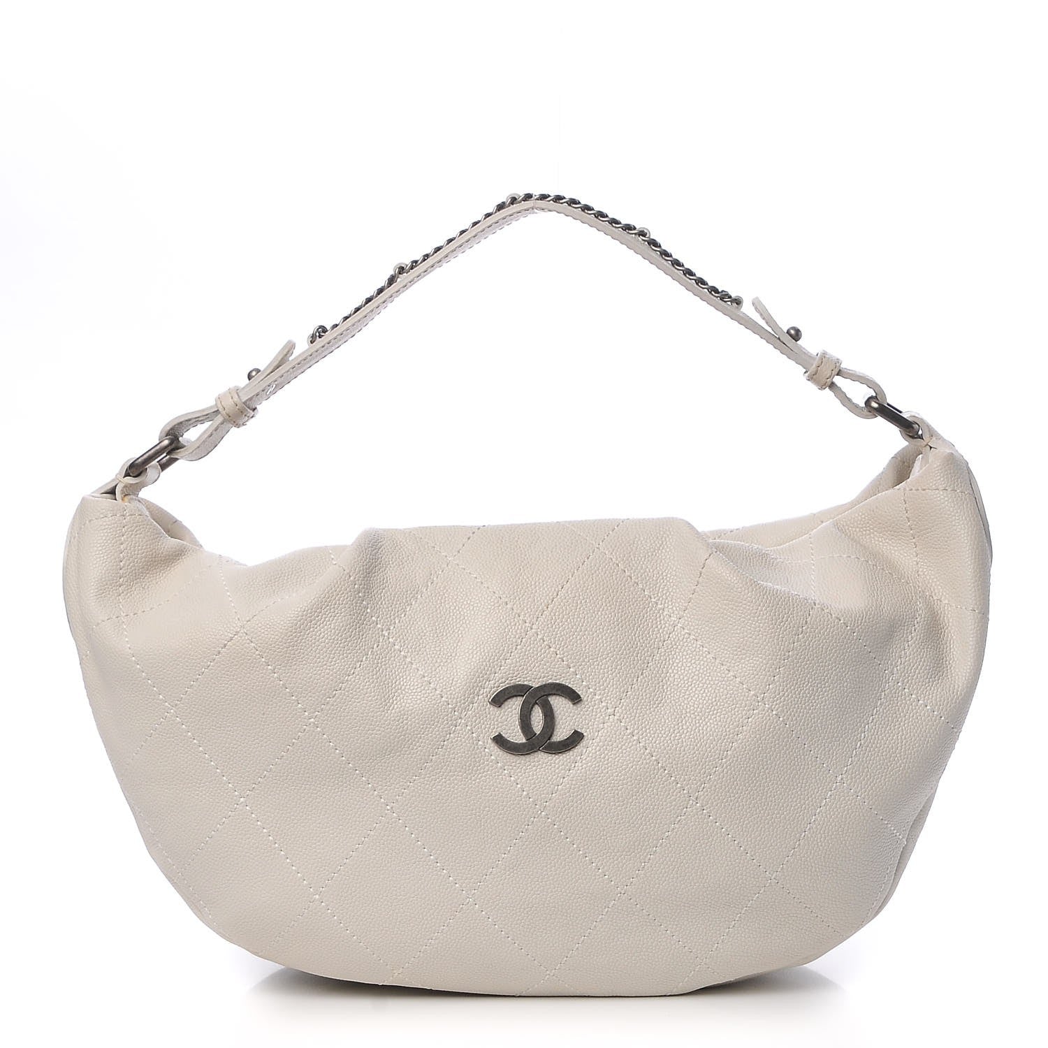 Chanel Caviar Large Outdoor Ligne Hobo White 1 of 17