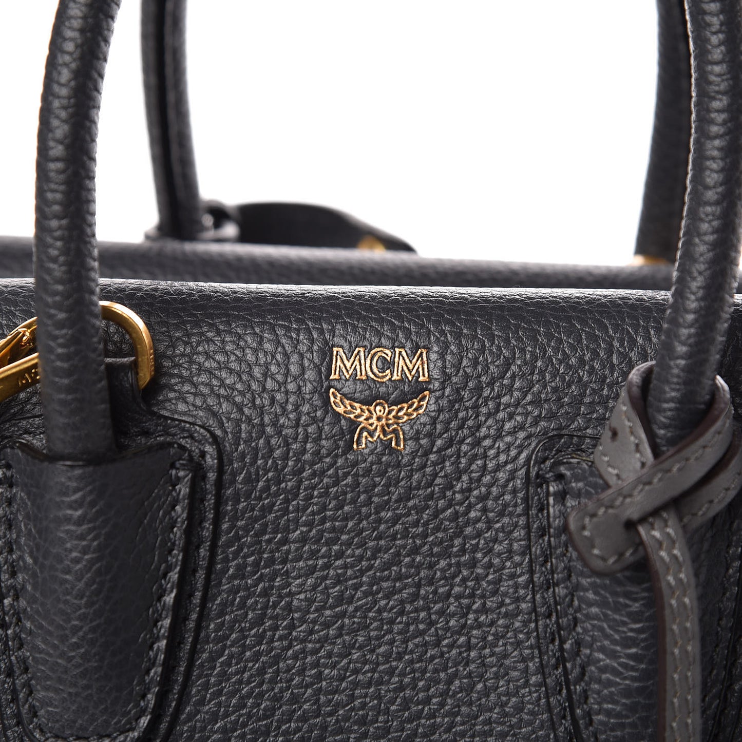 Grained Calfskin Mini Milla Tote Phantom Grey