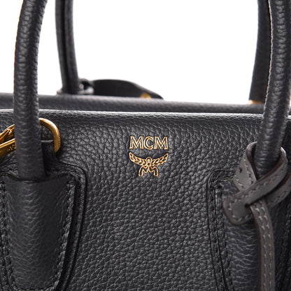 MCM Grained Calfskin Mini Milla Tote Phantom Grey 6 of 8