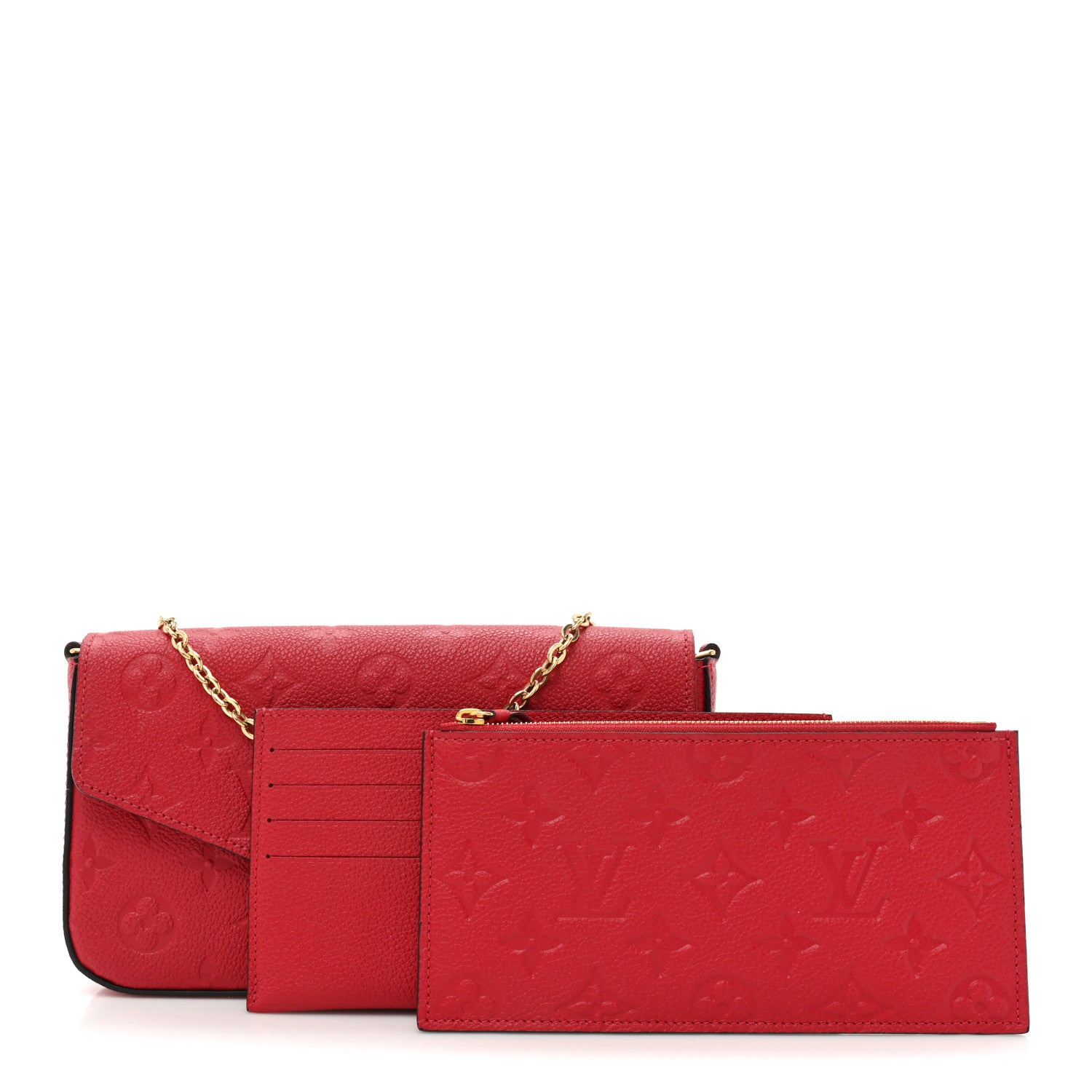 Louis Vuitton Empreinte Pochette Felicie Chain Wallet Scarlet 1 of 17