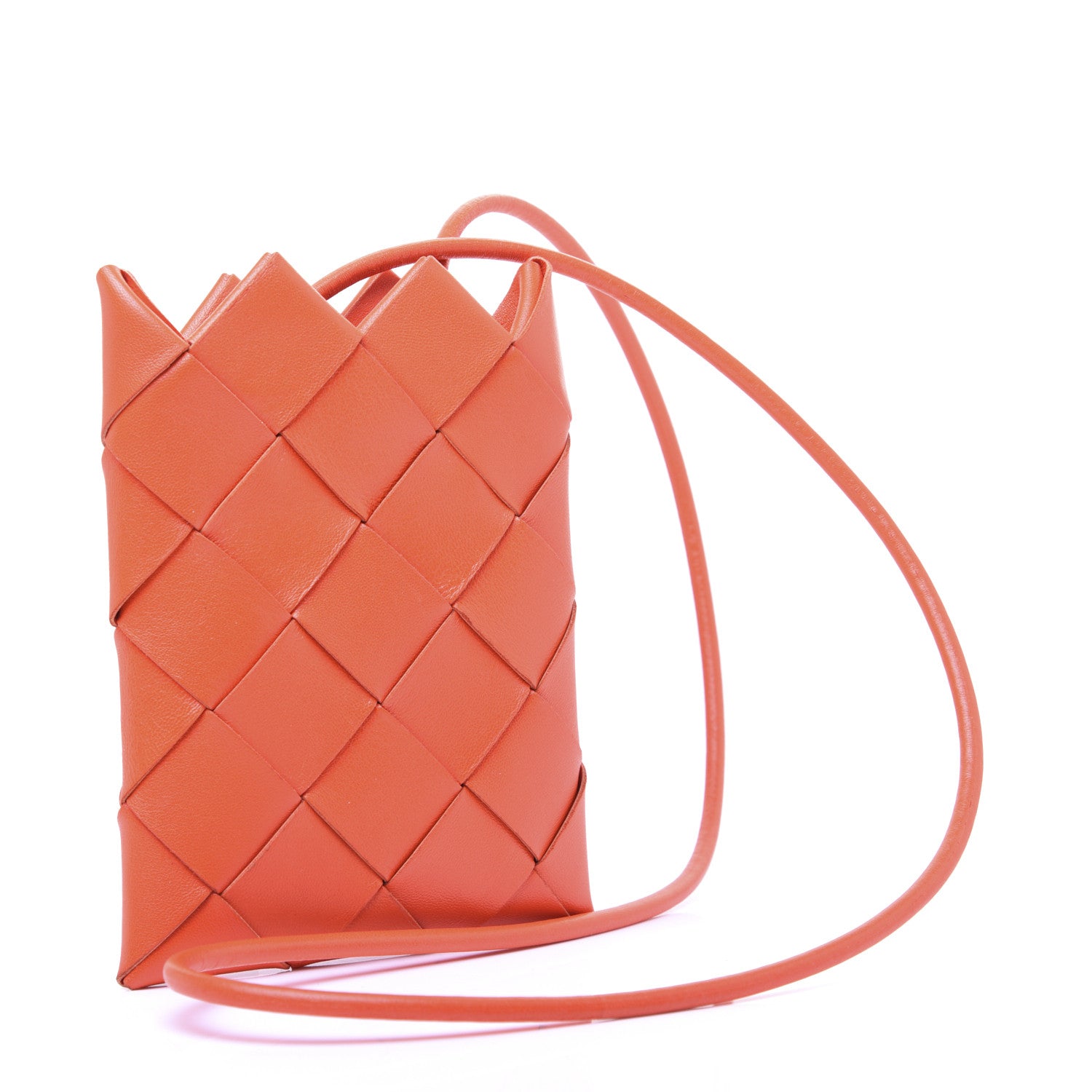 Bottega Veneta Nappa Intrecciato Mini Pouch Crossbody Orange 3 of 12