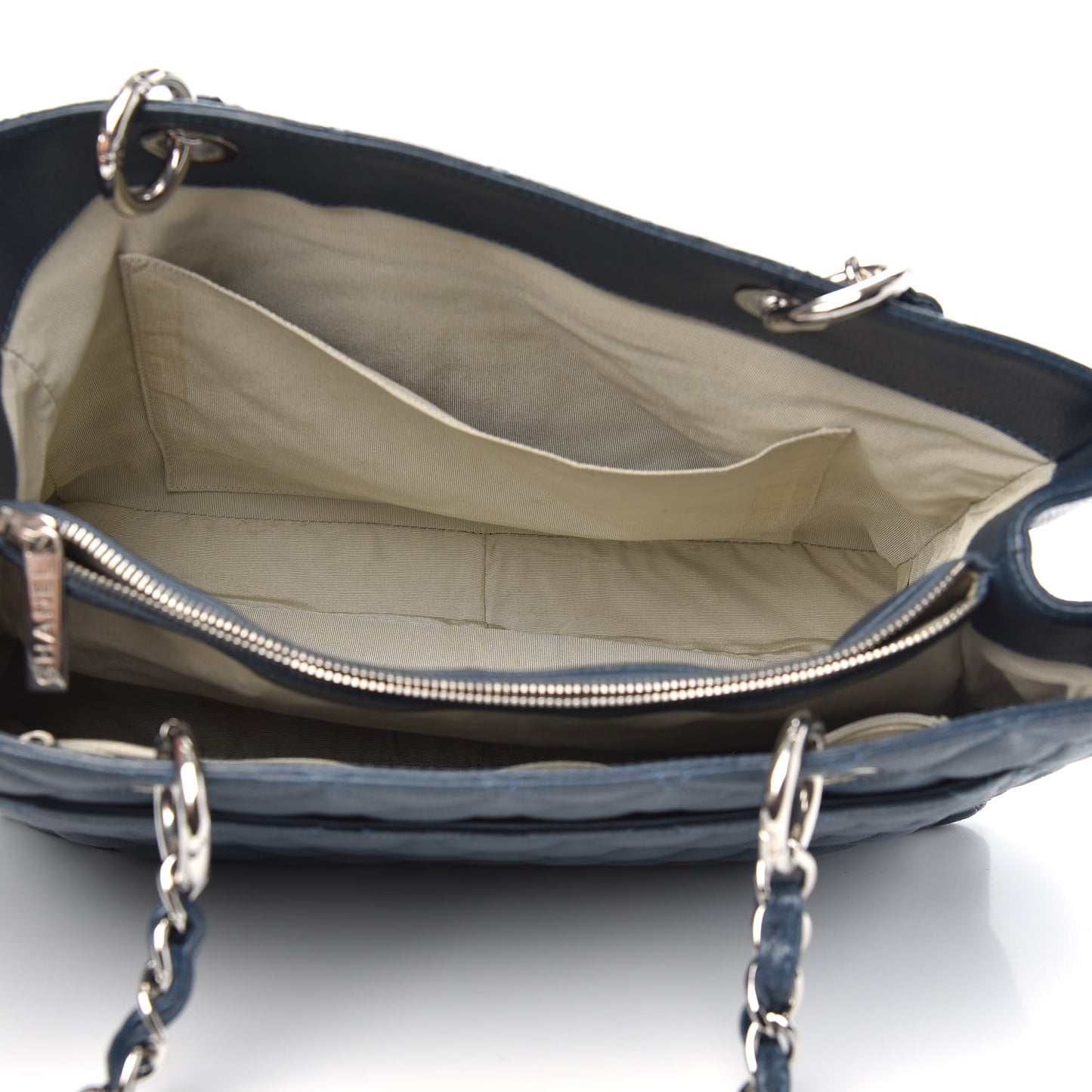 Caviar Quilted Grand Shopping Tote GST Dark Blue