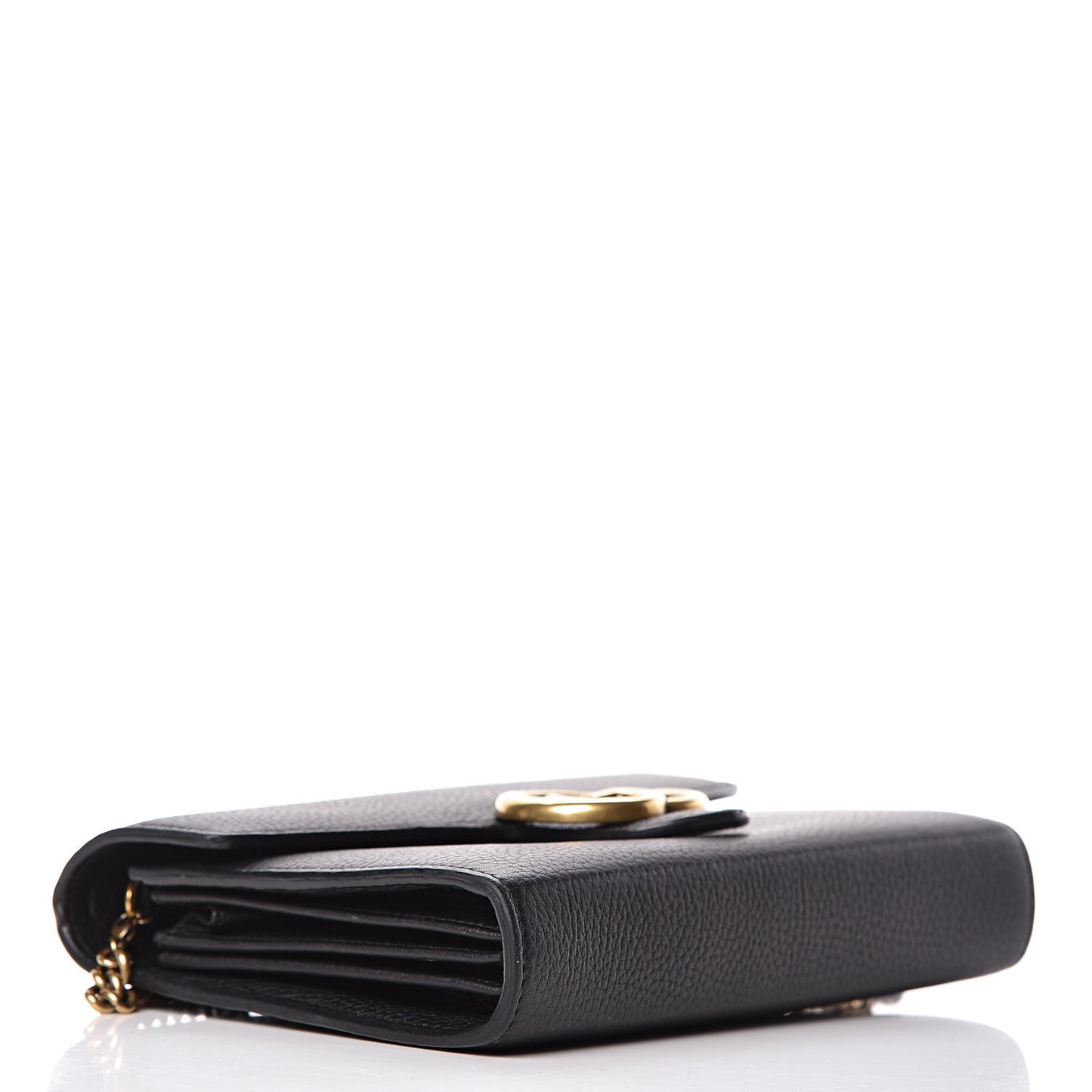 Calfskin GG Marmont Chain Wallet Black