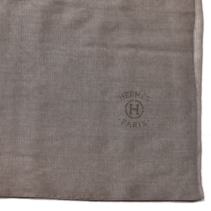 Hermes Cashmere Silk Plume Unie Stole Etoupe 4 of 5