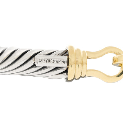 David Yurman Sterling Silver 14K Yellow Gold 5mm Cable Classic Buckle Bracelet 3 of 4