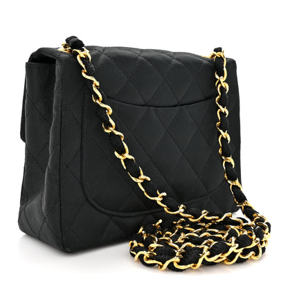 Chanel Satin Quilted Mini Square Flap Black 3 of 10