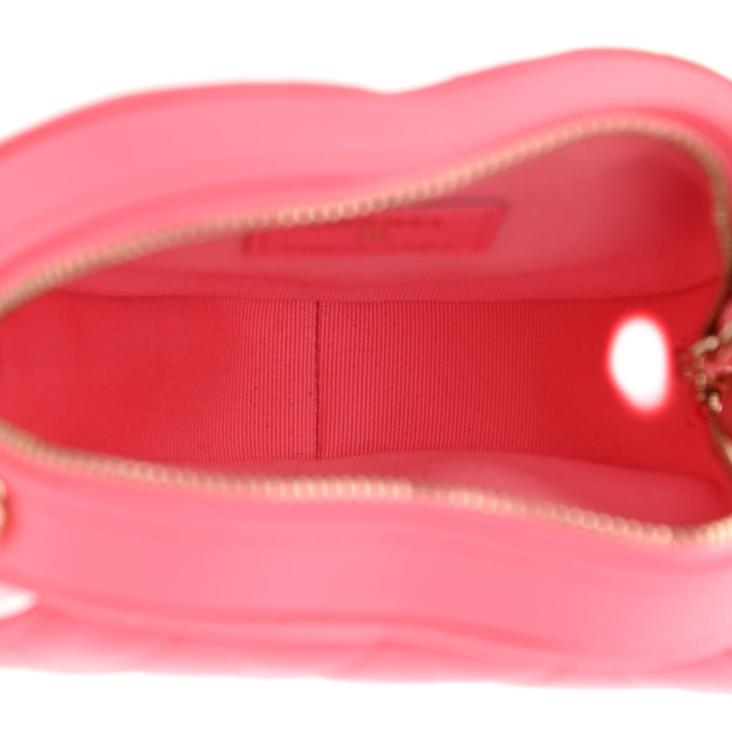 Lambskin Quilted CC In Love Heart Clutch With Chain Pink