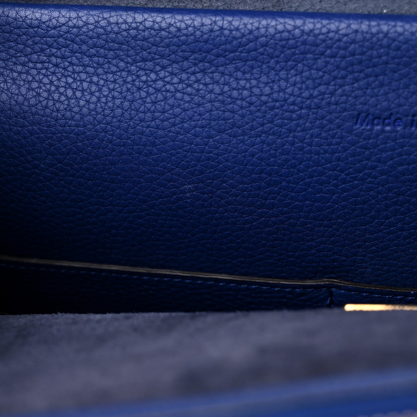 Grained Calfskin Small Belt Bag Indigo