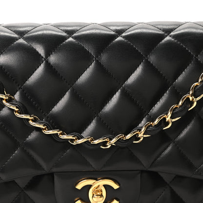 Chanel Lambskin Quilted Jumbo Double Flap Black 15 of 19