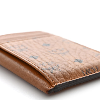 MCM Visetos Money Clip Card Case Cognac 9 of 12