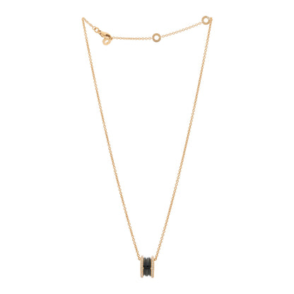 Bulgari 18K Rose Gold Black Ceramic Diamond B.Zero1 Pendant Necklace 3 of 6