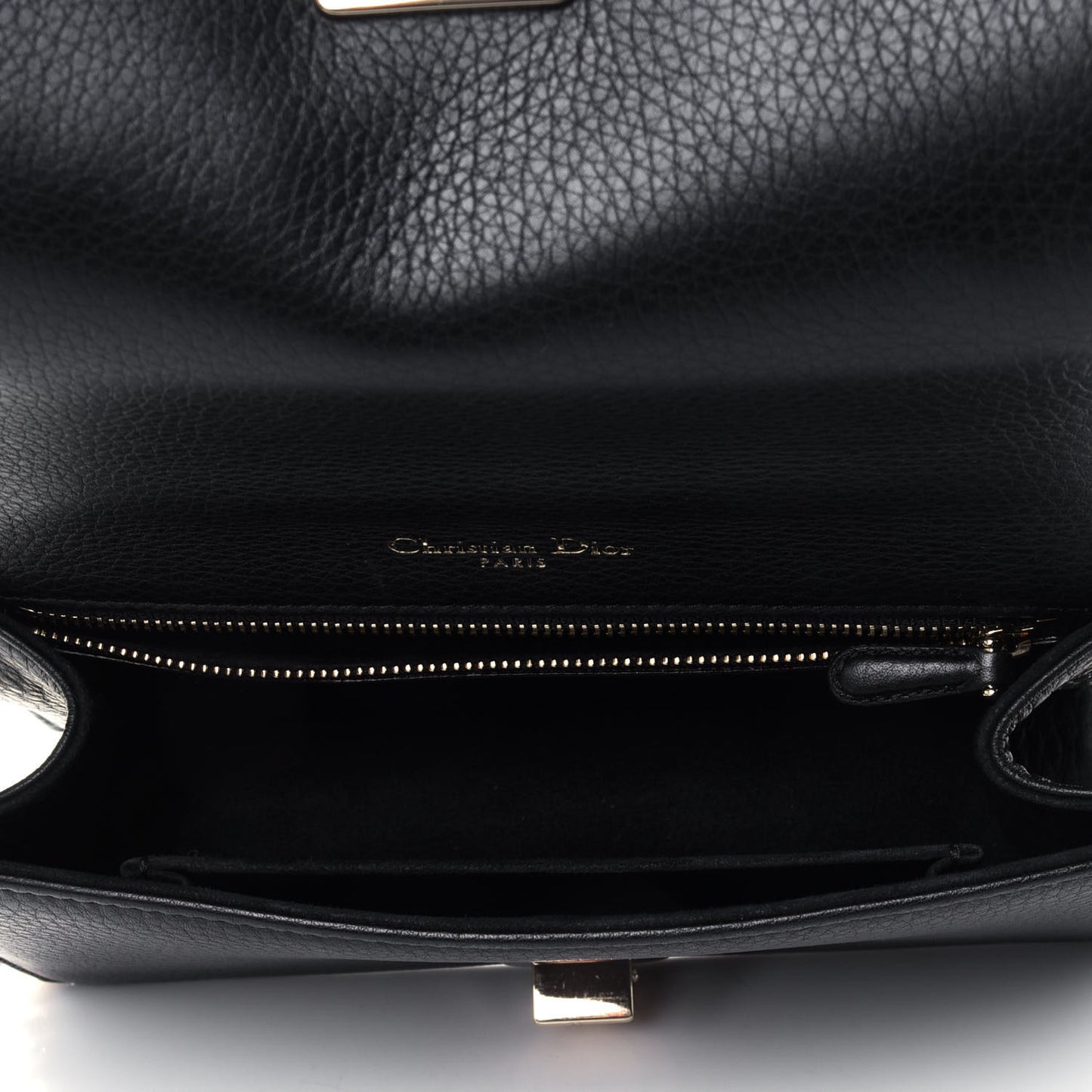 Grained Calfskin Small Diorama Flap Bag Black
