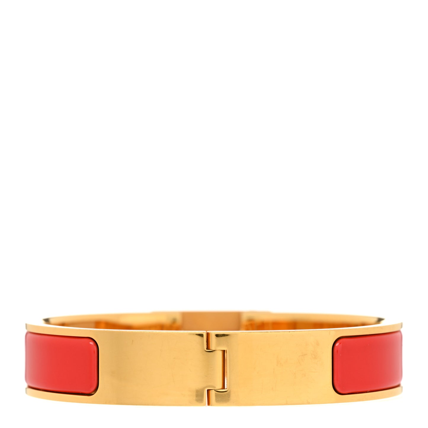 Enamel Anneau Bracelet PM Rouge Corail