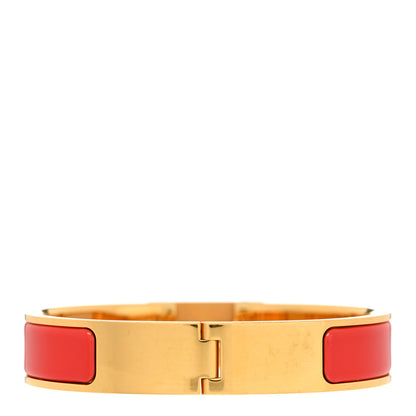 Hermes Enamel Anneau Bracelet PM Rouge Corail 3 of 6