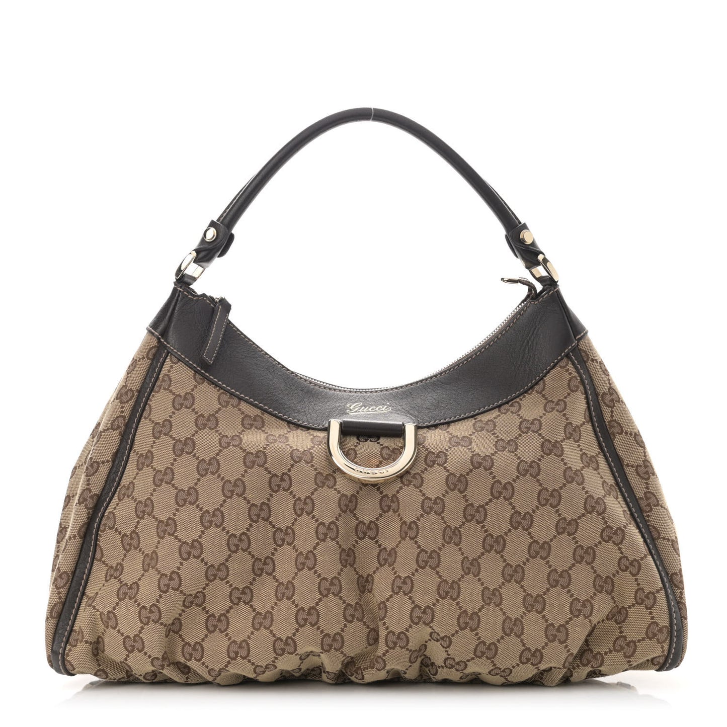 Monogram Large D Gold Hobo Dark Brown