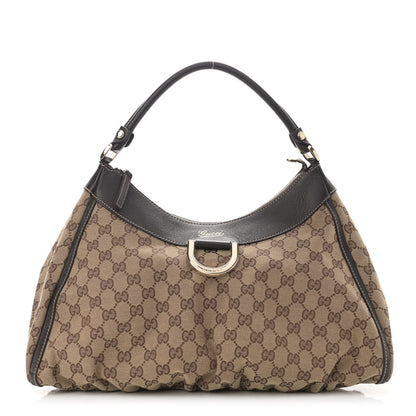 Gucci Monogram Large D Gold Hobo Dark Brown 1 of 11
