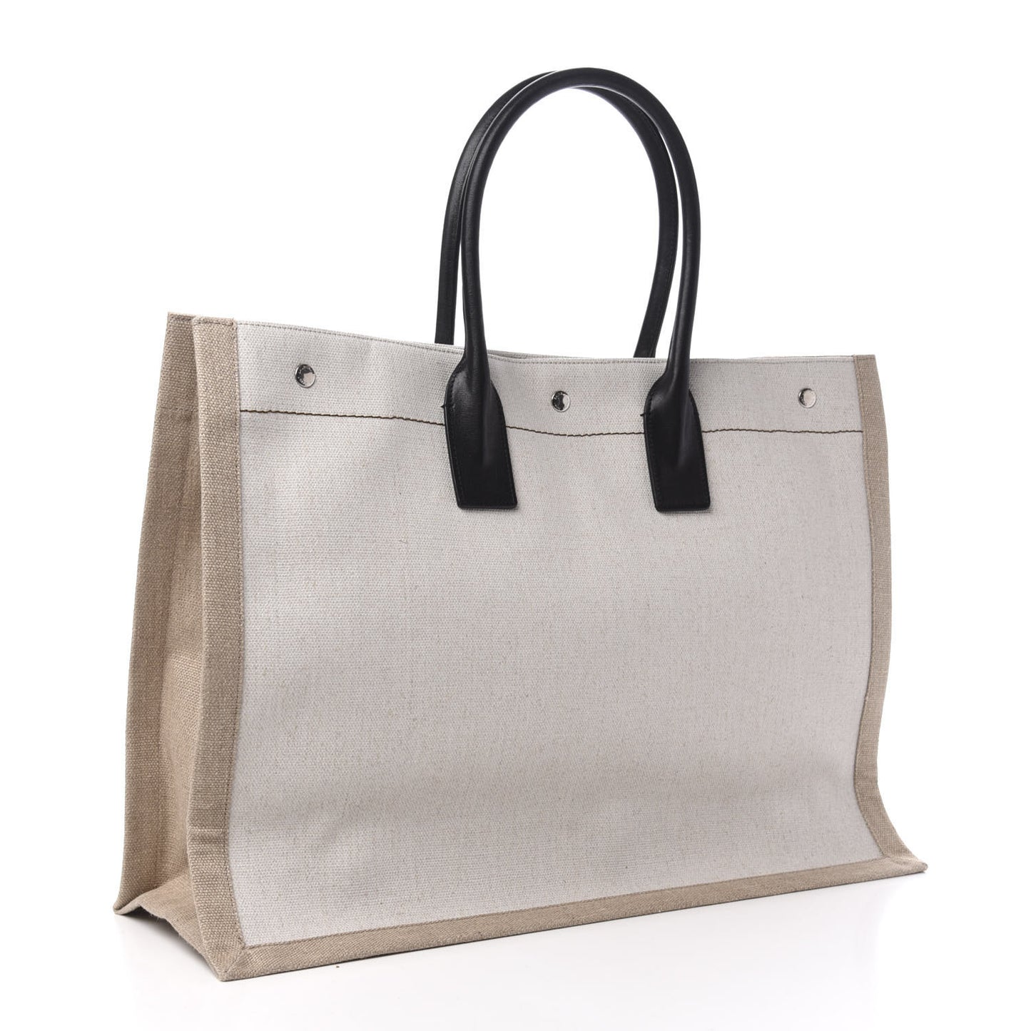 Linen Calfskin Rive Gauche Tote Optic White