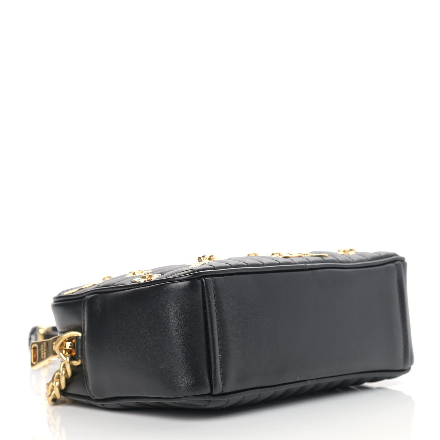 Soft Calfskin Floral Diagramme Bag Black