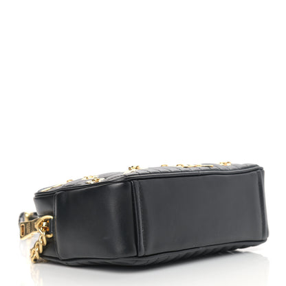 Prada Soft Calfskin Floral Diagramme Bag Black 4 of 12
