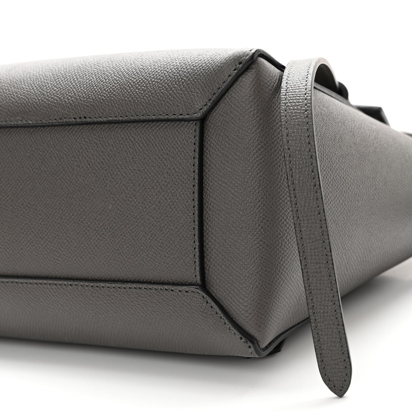 Grained Calfskin Micro Belt Bag Grey