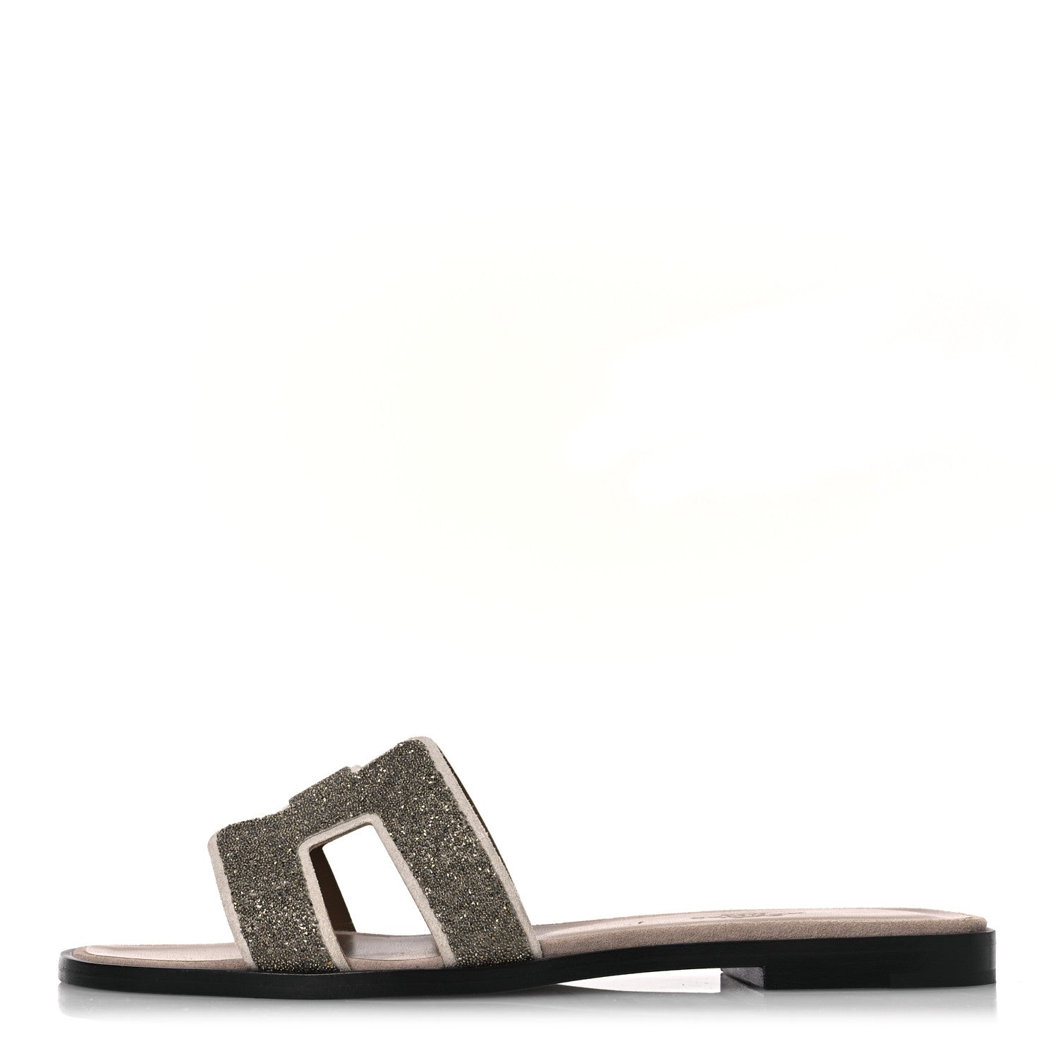Hermes Suede Goatskin Crystal Powder Oran Sandals 36.5 1 of 11