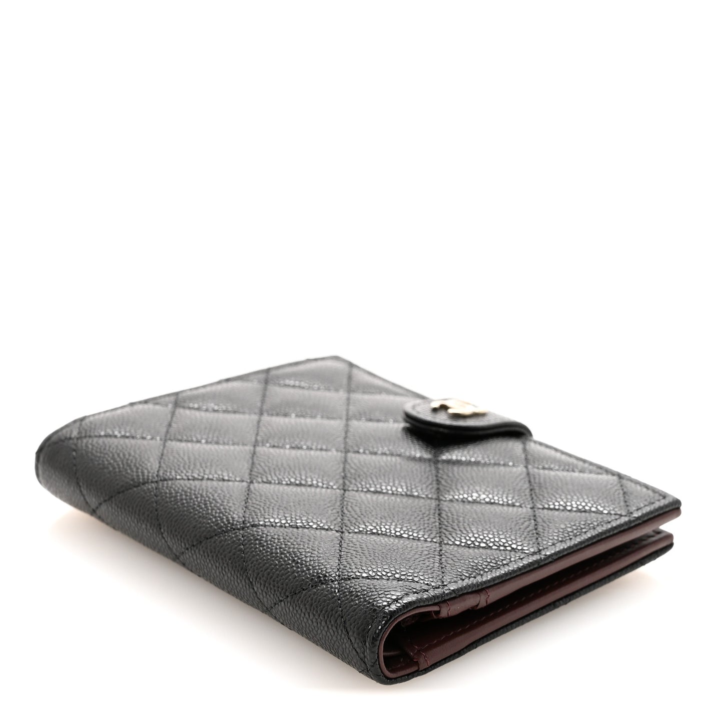 Caviar Quilted Passport Holder Black