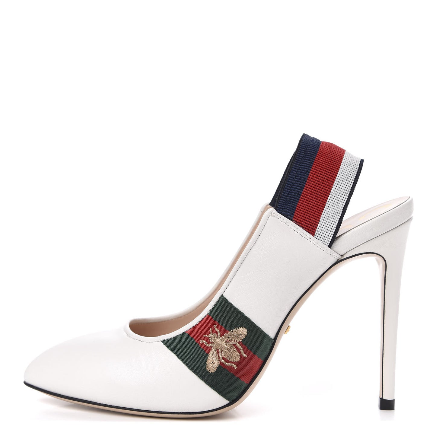 Malaga Kid Web Sylvie High Heel Slingback Pumps 38 White