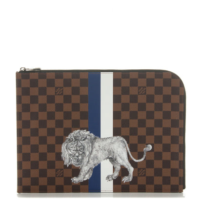 Louis Vuitton Savane Damier Ebene Lion Chapman Pochette Jour GM 1 of 7
