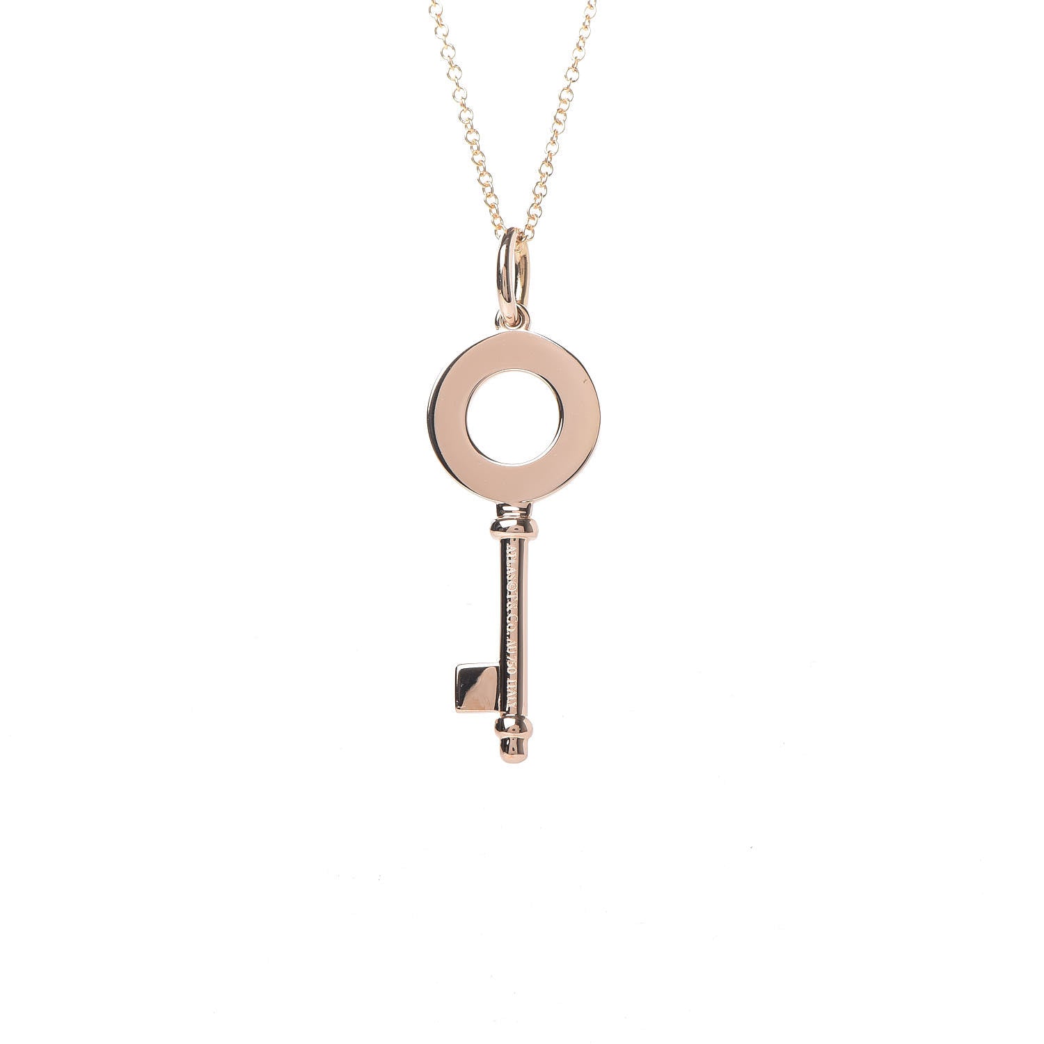 Tiffany 18K Rose Gold Atlas Key Pendant Necklace 7 of 7