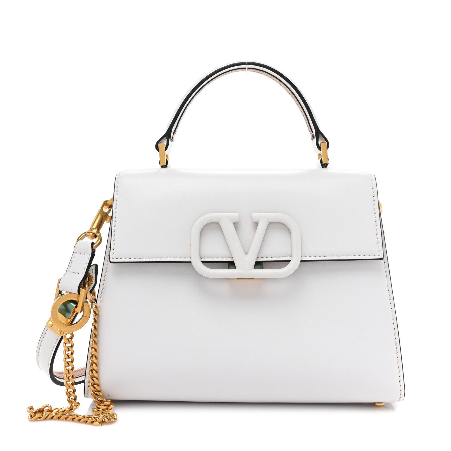 Valentino Garavani Calfskin Small VSling Top Handle Bag White 1 of 10
