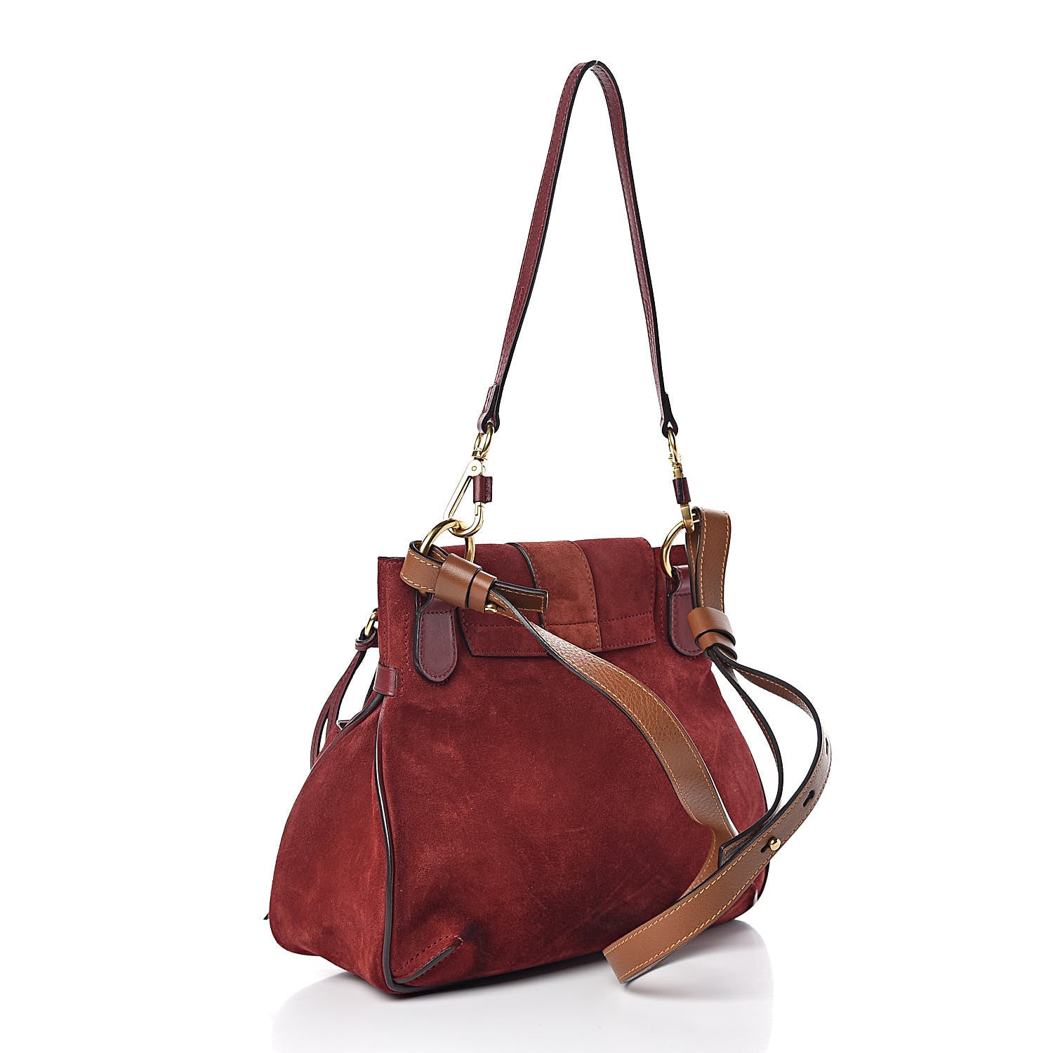 Chloe Suede Small Lexa Shoulder Bag Sienna Red 3 of 17