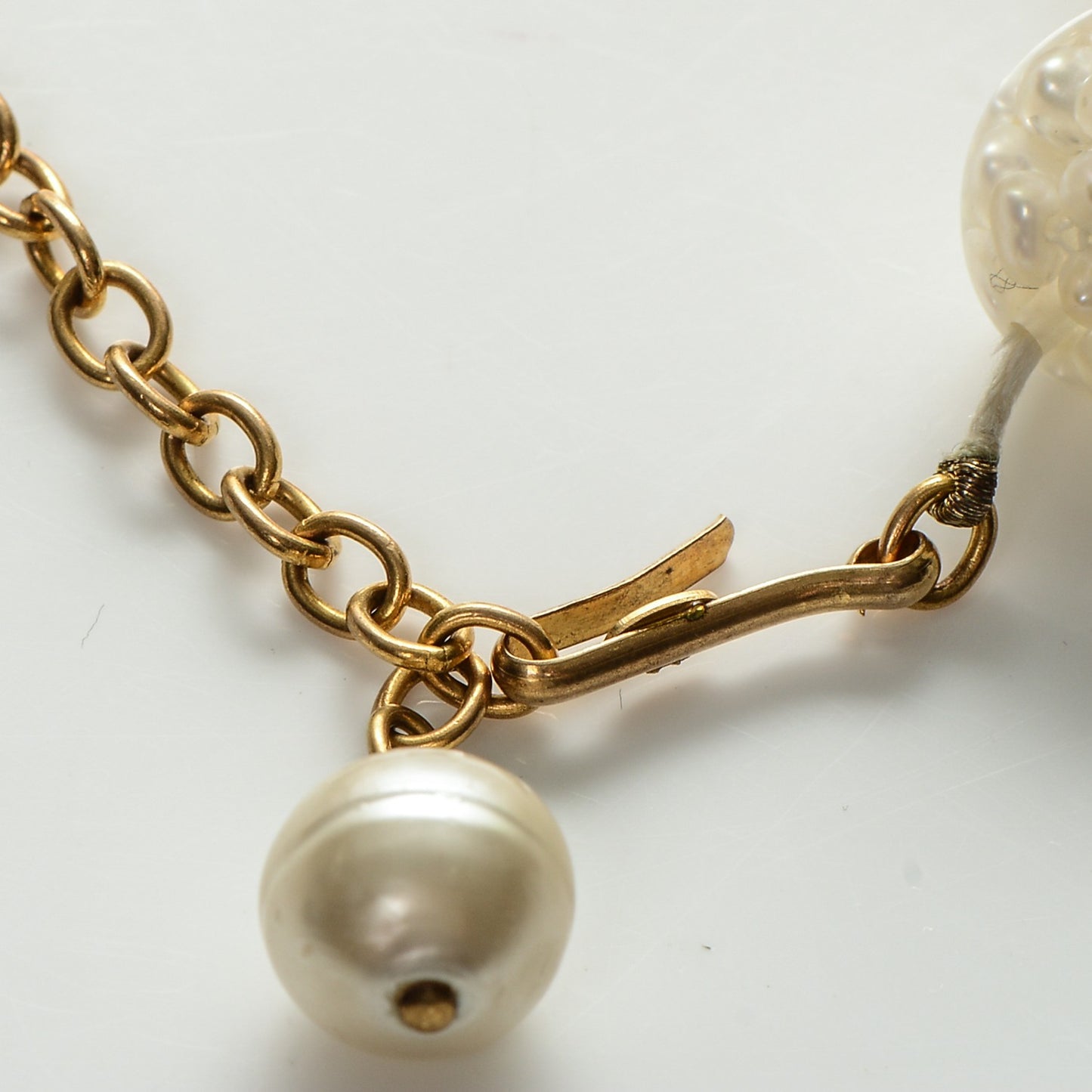 Resin Pearl Bead CC Bracelet Gold