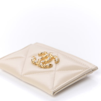 Chanel Goatskin Quilted 19 Card Holder Beige 7 of 11