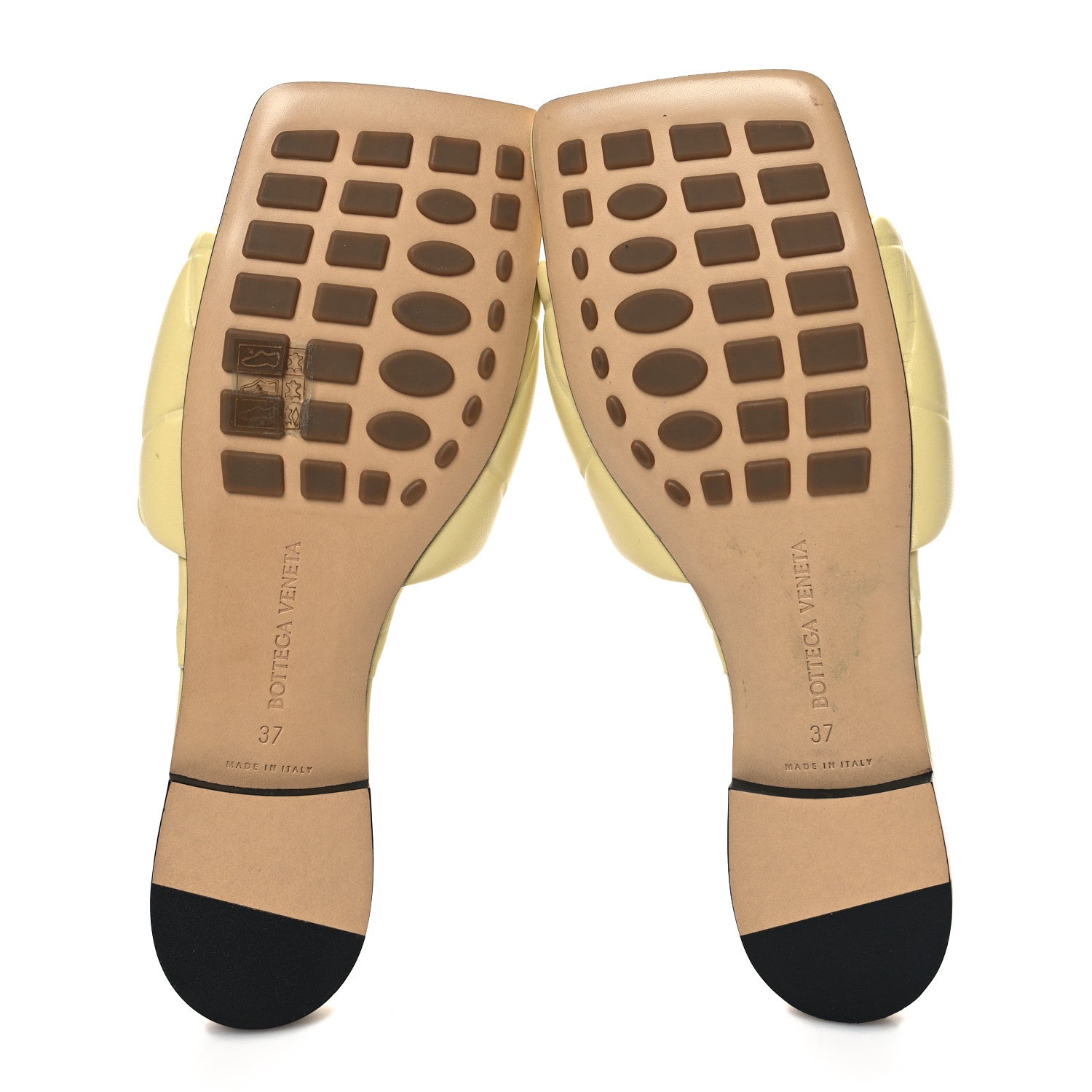 Bottega Veneta Nappa Quilted Rubber Lido Flat Sandals 37 Moon Beam 5 of 7