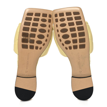 Bottega Veneta Nappa Quilted Rubber Lido Flat Sandals 37 Moon Beam 5 of 7