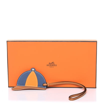 Hermes Swift Paddock Cap Bag Charm Jaune D'Or Bleu Agate 4 of 4