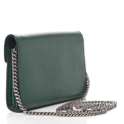 Gucci Calfskin Mini Dionysus Chain Wallet Emerald 2 of 8