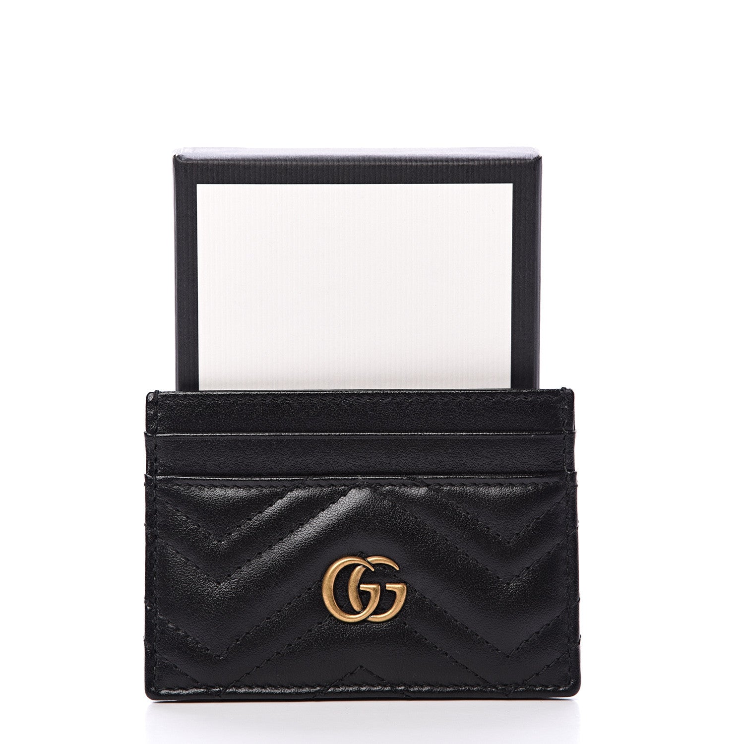 Gucci Calfskin Matelasse GG Marmont Card Holder Black 6 of 6