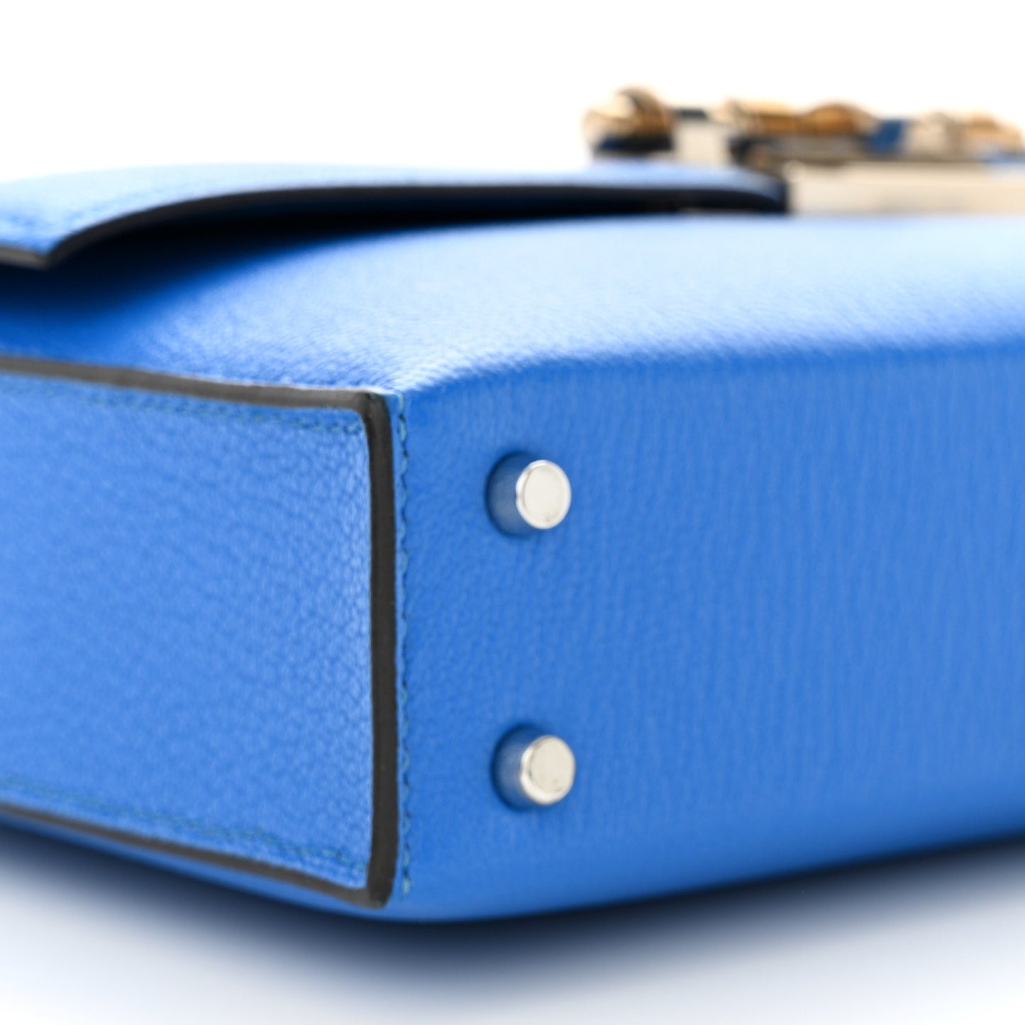 Chevre Mysore Mini Verrou Chaine Bag Bleu Zanzibar